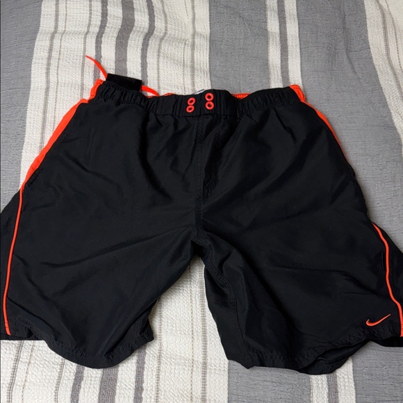 Nike Other - Nike Men's Black and Orange Swim Shorts